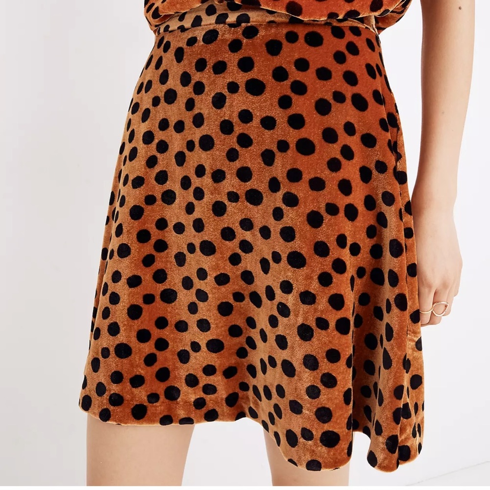 Madewell Spotted Velvet Circle Mini Skirt